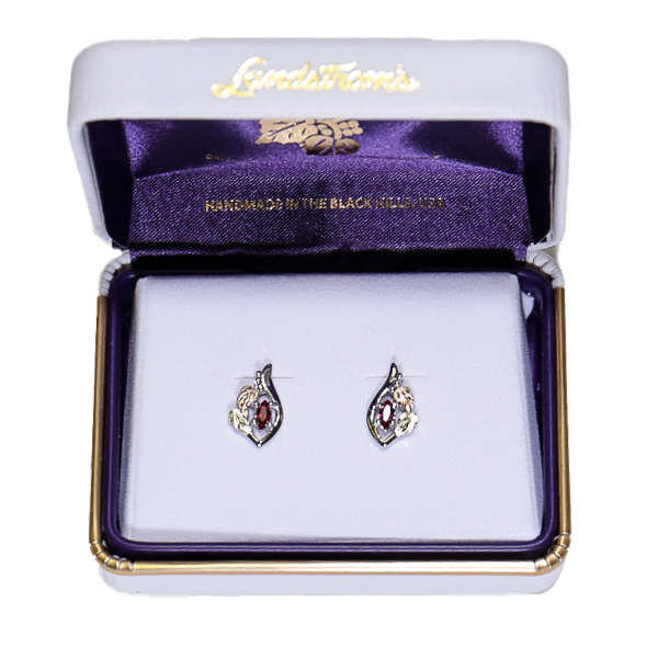 Landstrom's Black Hills Gold & Silver Birthstone Post Earrings - January - Wall Drug Store