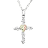Black Hills Gold Silver Scroll Cross Pendant - Wall Drug Store