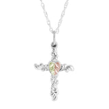 Black Hills Gold Silver Scroll Cross Pendant - Wall Drug Store