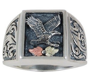 Black Hills Gold Oxidized Sterling Silver Eagle Ring - Wall Drug Store