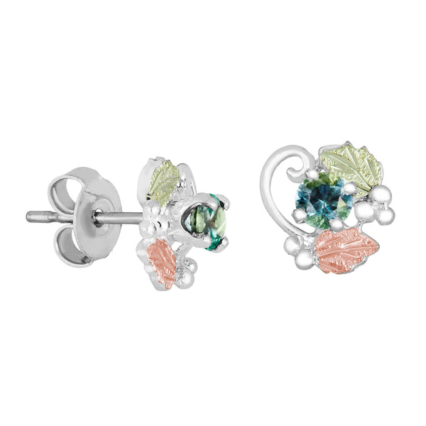 Landstrom's Black Hills Gold & Silver Montana Sapphire Earrings - Wall Drug Store