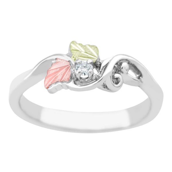 Landstrom's Black Hills Gold Sterling Silver Diamond Ring - Wall Drug Store