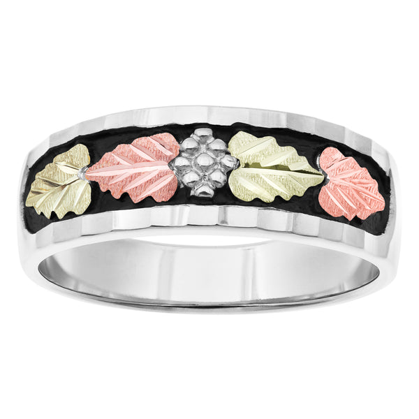 Landstrom's Black Hills Gold Sterling Silver Antiqued Wedding Band - Wall Drug Store