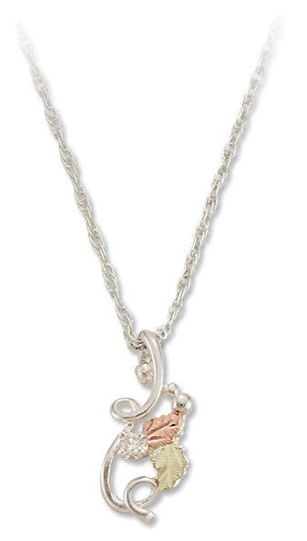 Landstrom's Black Hills Gold & Silver Vine & Diamond Pendant - Wall Drug Store