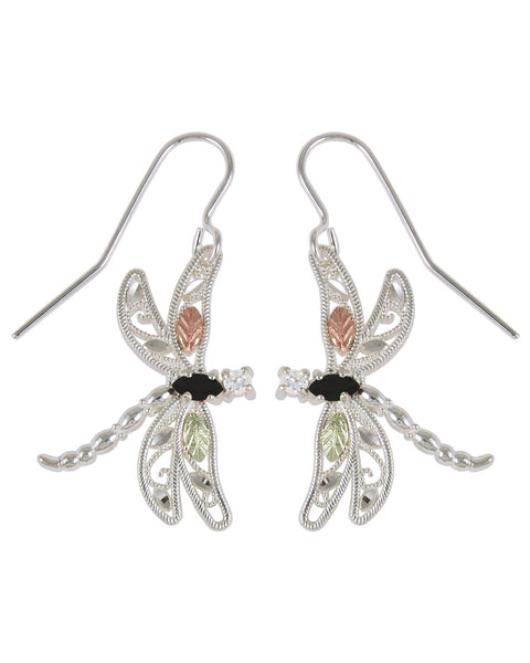 Black Hills Gold Sterling Silver Dragon Fly Earrings - Wall Drug Store