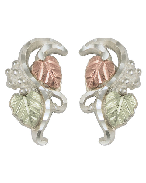 Black Hills Gold Sterling Silver Traditional Leaf Earrings - Wall Drug Store