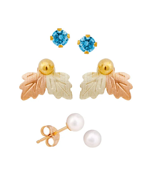 Black Hills Gold Birthstone Earring Set - December - Wall Drug Store
