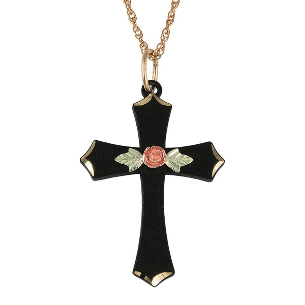 Black Hills Gold Black Powder Coated Cross Pendant - Wall Drug Store