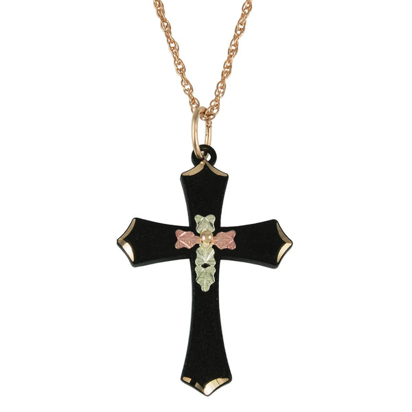 Black Hills Gold Black Powder-Coated Cross Pendant - Wall Drug Store