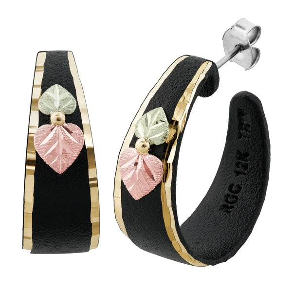 Black Hills Gold Powder-Coated Hoop Earrings - Wall Drug Store