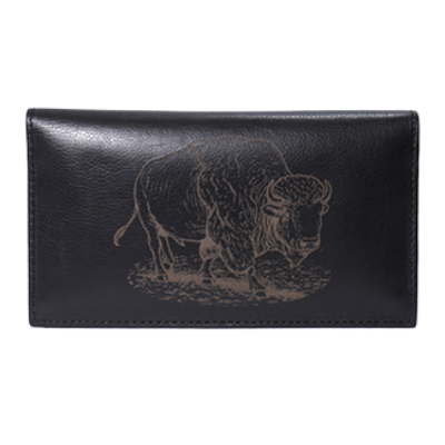 Leather Checkbook Cover - Buffalo - Wall Drug Store