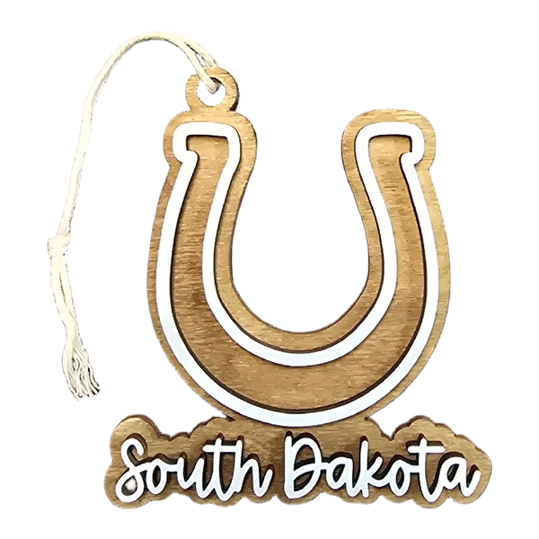 South Dakota Wooden Horseshoe Ornament - Wall Drug Store