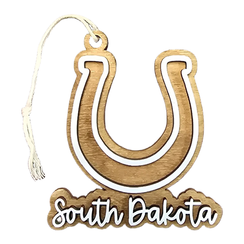 South Dakota Wooden Horseshoe Ornament - Wall Drug Store
