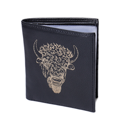 Leather Deluxe Hipster Bifold Wallet - Buffalo - Wall Drug Store