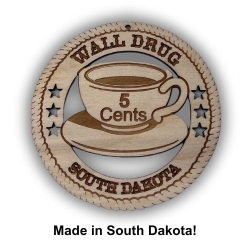 Wall Drug Coffee Balsa Wood Laser Cut Ornament - Wall Drug Store