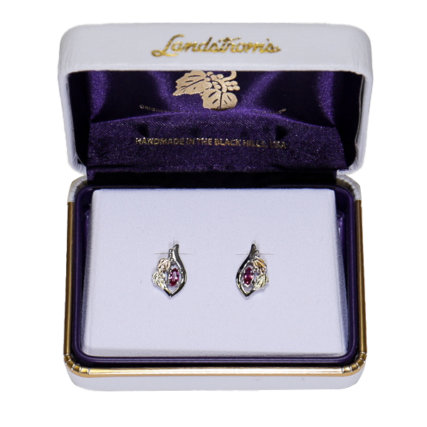 Landstrom's Black Hills Gold & Silver Birthstone Post Earrings - July - Wall Drug Store