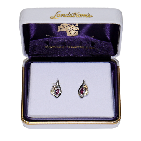 Landstrom's Black Hills Gold & Silver Birthstone Post Earrings - July - Wall Drug Store