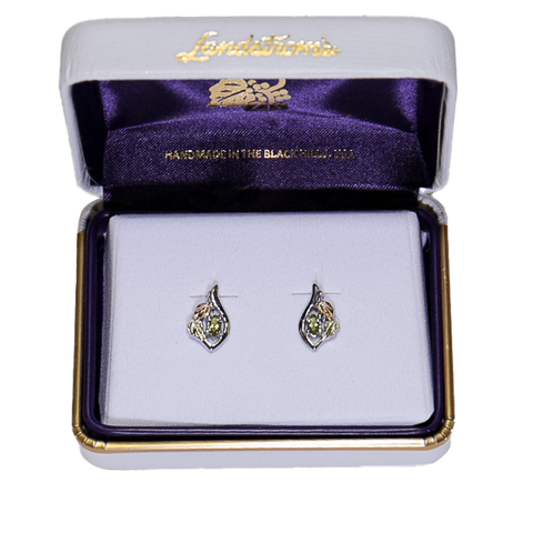 Landstrom's Black Hills Gold & Silver Birthstone Post Earrings - August - Wall Drug Store