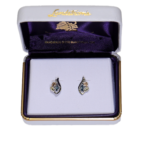 Landstrom's Black Hills Gold & Silver Birthstone Post Earrings - December - Wall Drug Store
