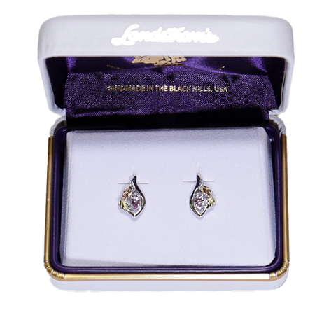 Landstrom's Black Hills Gold & Silver Birthstone Post Earrings - October - Wall Drug Store