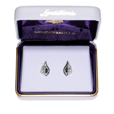 Landstrom's Black Hills Gold & Silver Birthstone Post Earrings - May - Wall Drug Store
