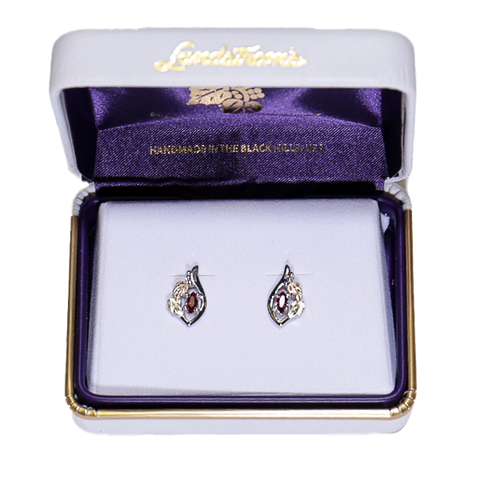 Landstrom's Black Hills Gold & Silver Birthstone Post Earrings - January - Wall Drug Store