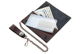 Leather Chain Wallet - Brown - Wall Drug Store