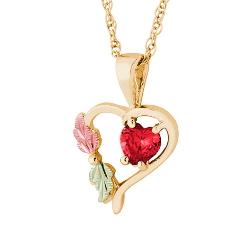 Landstrom's Black Hills Gold July Heart Birthstone Pendant - Wall Drug Store