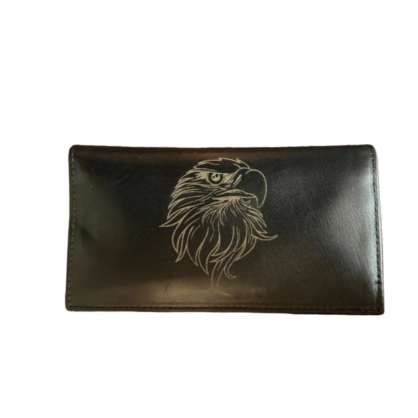 Leather Checkbook Cover - Eagle - Wall Drug Store
