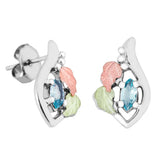 Black Hills Gold & Silver Birthstone Post Earrings - March - Wall Drug Store