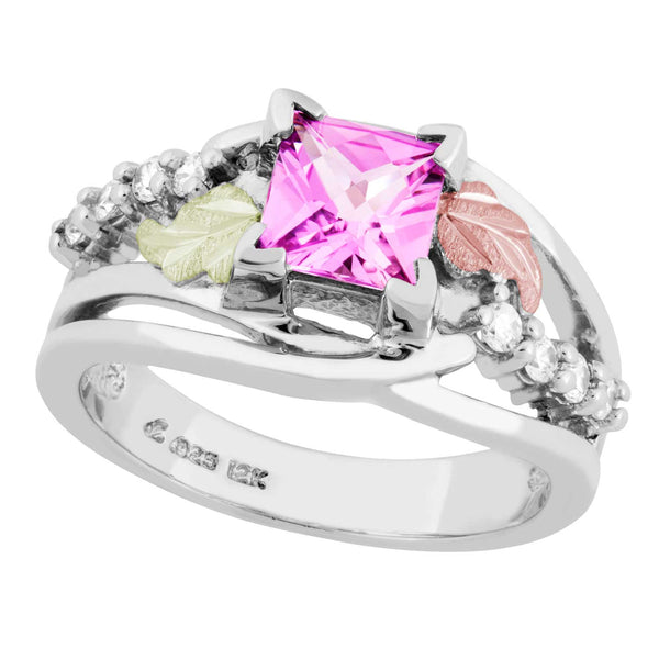 Landstrom's Black Hills Gold Sterling Silver Pink Sapphire Ring