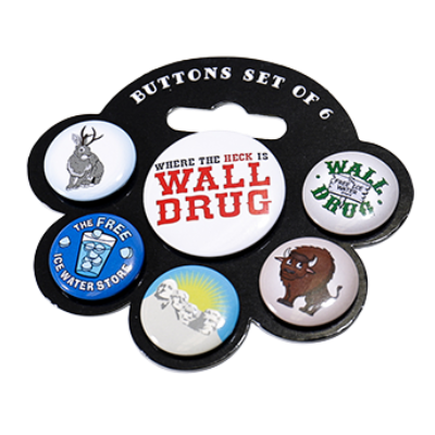 Wall Drug Collectors 6 pack Button Pins - Wall Drug Store