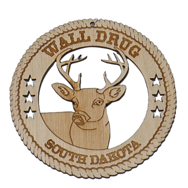 Wall Drug Deer Balsa Wood Laser Cut Ornament - Wall Drug Store