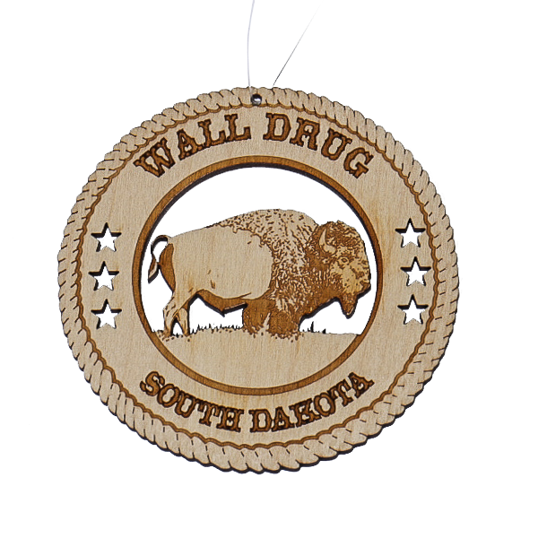 Wall Drug Buffalo Balsa Wood Laser Cut Ornament - Wall Drug Store