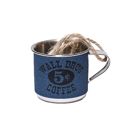 Wall Drug 5 Cent Coffee Cup Ornament - Blue - Wall Drug Store