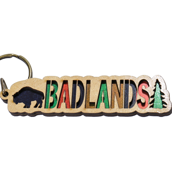 Wooden Badlands Key Ring - Wall Drug Store