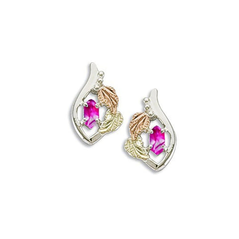 Landstrom's Black Hills Gold & Silver Birthstone Post Earrings - October - Wall Drug Store