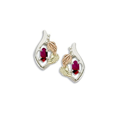 Landstrom's Black Hills Gold & Silver Birthstone Post Earrings - January - Wall Drug Store