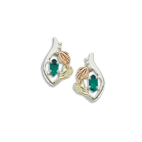 Landstrom's Black Hills Gold & Silver Birthstone Post Earrings - May - Wall Drug Store
