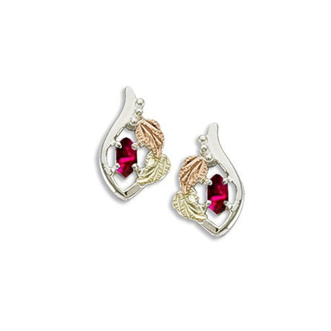 Landstrom's Black Hills Gold & Silver Birthstone Post Earrings - July - Wall Drug Store
