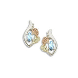 Landstrom's Black Hills Gold & Silver Birthstone Post Earrings - March - Wall Drug Store