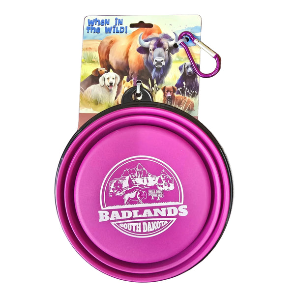 Badlands Collapsible Pet Bowl - Pink - Wall Drug Store