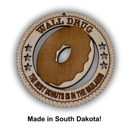 Wall Drug Donut Balsa Wood Laser Cut Ornament - Wall Drug Store