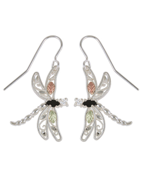 Black Hills Gold Sterling Silver Dragon Fly Earrings - Wall Drug Store